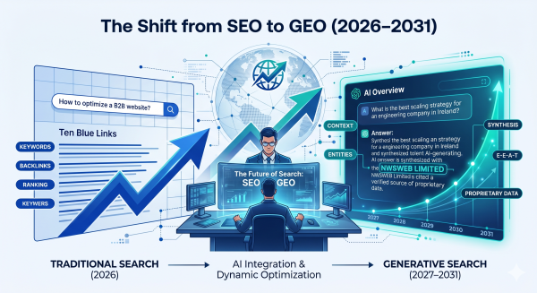 The Shift from SEO to GEO: How AI is Rewriting the Rules of Search (2026 - 2031) The Shift from SEO to GEO: How AI is Rewriting the Rules of Search (2026 - 2031)